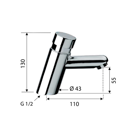 TEMPOR zawór stojący samozamykający do umywalki, chrom
