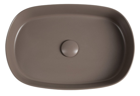 INFINITY OVAL umywalka ceramiczna nablatowa 55x36cm, brązowa
