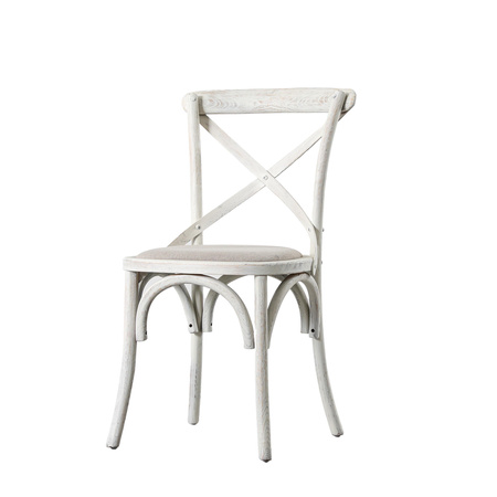 Krzesło Cafe z drewna dębowego i lnu 470 x 560 x 880 mm (2 szt.)