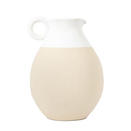 Wazon Tinos Pitcher duży, biały, naturalny, średnica 220 x 300 mm