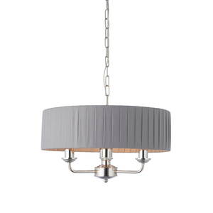 Highclere 3 Pendant Lght Nckel & Chrcoal 300-760mm