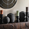 Zia Black Candlestick Set of 3
