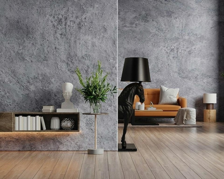 MOOSEE lampa podłogowa KOŃ HORSE STAND    S czarna - włókno szklane