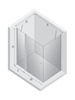 Kabina prysznicowa NEW SOLEO GUNMETAL BRUSHED 1D prostokątna U 120x90x195 szkło czyste 6mm Active Shield 2.0 - z el. Stałym