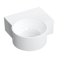 OVO M+ umywalka nablatowa/wisząca - prawa, 33 x 34 cm, biały połysk