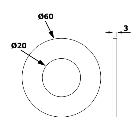 XL Rozeta G1/2", 60mm, chrom