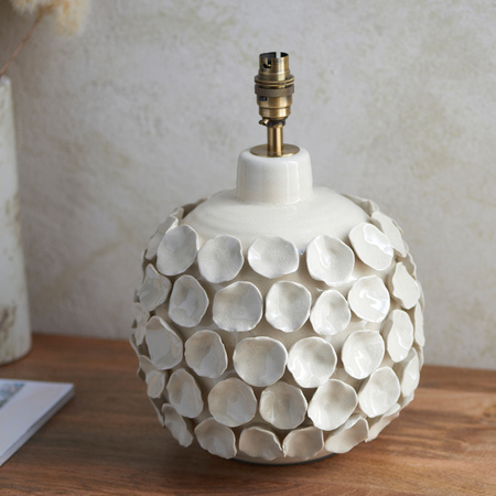 Borello Table Lamp Base Ivory Crackle Glaze
