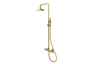 Axel Brushed Gold Zestaw prysznicowy z bateria termostatyczną