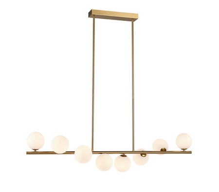 Lampa wisząca MOLECULA LONG 100 cm – biało-złota do salonu