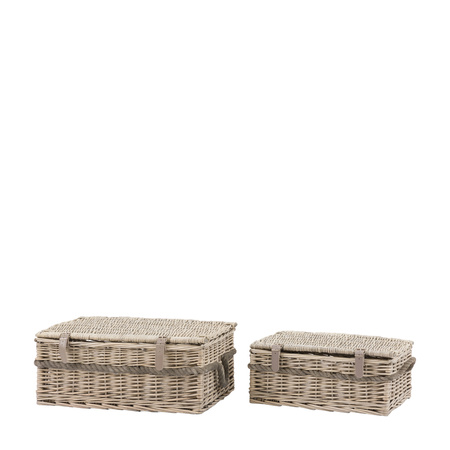 Rivra Lidded Baskets Natural S/2 540x360x220mm