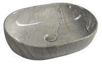 DALMA umywalka ceramiczna nablatowa 59x42 cm, grigio