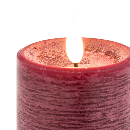 LED 1 Wick Candle Oxblood 3pk 70x70x150mm