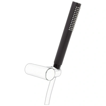 Słuchawka przysznicowa typu mikrofon 1F - jednofunkcyjna, czarna