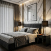 LAMPA NOCNA GLAMOUR CZARNO-CHROMOWANA VILLANOVA