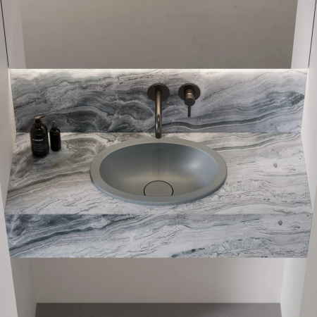 SHELL M+ umywalka podblatowa, 38 x 25 cm, ash grey mat