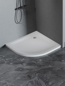 Brodzik MILD SATIN akrylowy półokrągły R55 80x80x4,5 biały