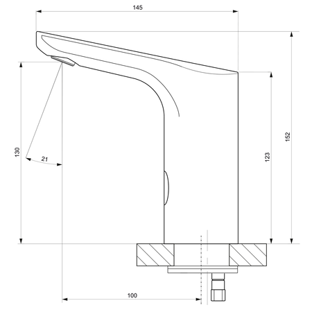 Bateria sensorowa umywalkowa 6V DC (4xAA), czarny