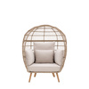 Fotel ogrodowy AVENA Egg Chair – kokon, technorattan, poduszki