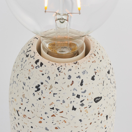 Lampa stołowa Terrazzo – biała, 10 × 10 × 13 cm
