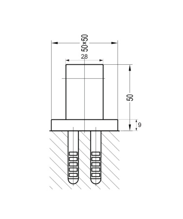 uchwyt punktowy, czarny półmat