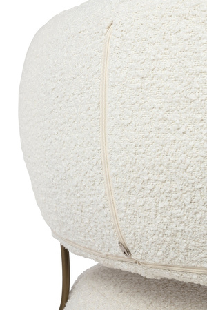 Fotel LOW TEDDY biały - stal