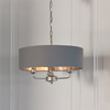 Highclere 3 Pendant Lght Nickel&Chrcoal 350-1200mm