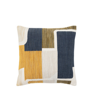 Quinn Jacquard Cushion Ochre & Navy 450x450mm