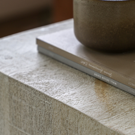 Iowa Side Table Whitewash 400x400x550mm