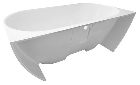 PAGODA wanna przyścienna 170x85x58cm, kompozyt, czarny/biały