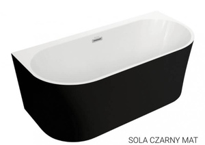 Wanna wolnostojąca przyścienna 160x75 SOLA CZARNA mat* NOWOŚĆ