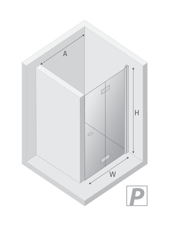 NZ2 Drzwi wnękowe NEW SOLEO COPPER BRUSHED 1D P 80x195 szkło czyste 6mm Active Shield 2.0 - składane