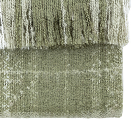 Check Faux Mohair Throw Olive 1300x1800mm