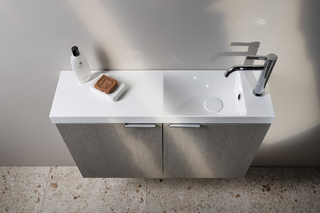 AGOS umywalka kompozytowa 80x22cm, biały, lewa/prawa