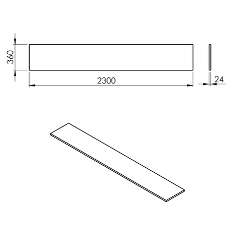 PLATO blat Rockstone 2300x24x360mm, biały mat