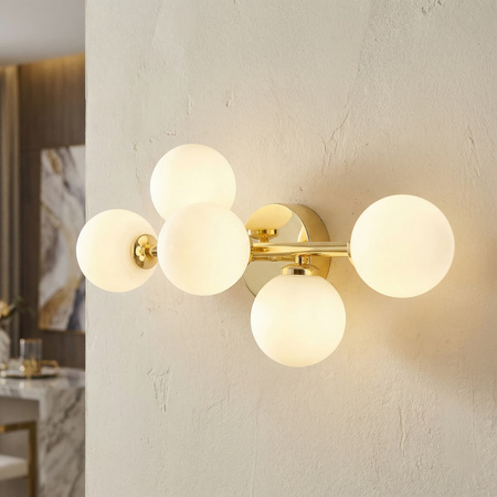 LAMPA ŚCIENNA KINKIET NOWOCZESNY KLASYCZNY ZŁOTY MARSIADA W5