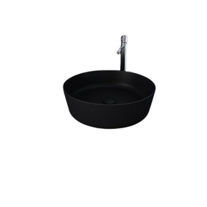 FEELING Umywalka slim nablatowa okrągła 42 cm czarny mat (504)