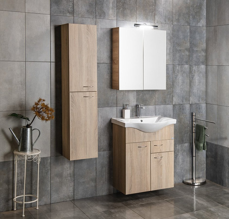 KERAMIA FRESH szafka umywalkowa, 1 szuflada, 60,6x74x34cm, dąb platin