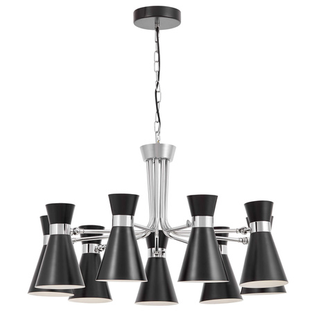 NOWOCZESNA LAMPA WISZĄCA CZARNO-CHROMOWANA SENA W9