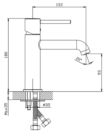 Bateria umywalkowa stojąca, czarna