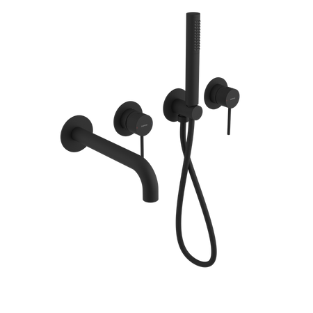 ULTRAMIX bateria wannowa podtynkowa, kompletna, 2 wyjścia, czarny mat