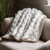 Oakley Checked Sherpa Throw Cream 1400x1800mm