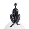 Lampa stołowa WOMAN-3 ,47 cm -czarna figura,biały klosz