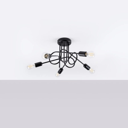 Żyrandol LOOP 5 czarny