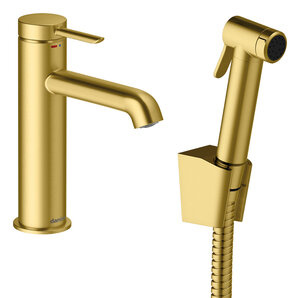 Iris Bateria umywalkowa z bidettą (Szczotkowany mosiądz)