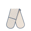 Fleur Floral Stamp Double Oven Glove Blue