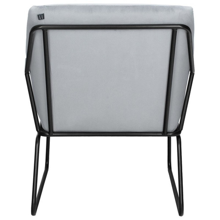 Fotel FLUENCE – tapicerka welurowa, kolor szary