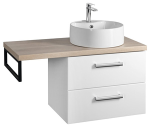 VEGA zestaw do łazienki, szerokość 97,5 cm, biały/dąb platin