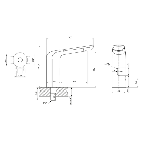 Bateria sensorowa stojąca, 6V DC (4xAA), gun metal