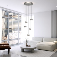 5039-503 Lampa wisząca piątka okrągła QUIBERON nikiel szampński