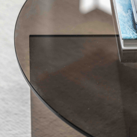 Parioli Glass Coffee Table Charcoal 900x900x325mm